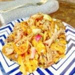 Pulled Pork Loaded Fries with BBQ Sauce & Pickles