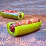 Bacon Wrapped Hot Dog with Pickle Hot Dog Bun