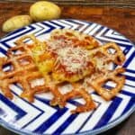 Crispy Pepperoni Pizza Potato Waffles - Easy Snack Recipe