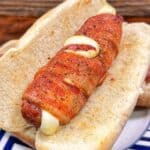 Bacon Wrapped Sausage Stuffed Bratwurst