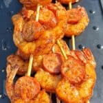 Smoked Spicy Shrimp and Sausage Skewers