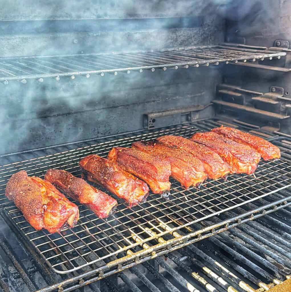 Buffalo Hot Honey Party Ribs during preparation.