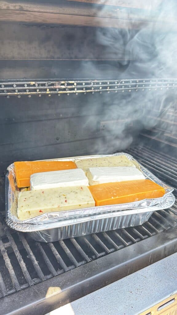 Smoked Bacon Cheeseburger Queso in progress