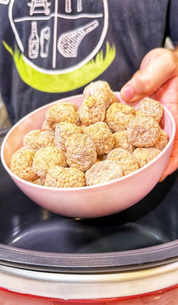 Crockpot meatballs and hot dogs