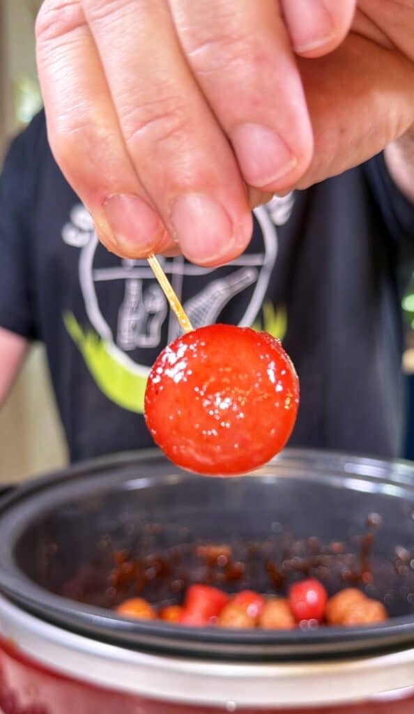 Crockpot meatballs and hot dogs