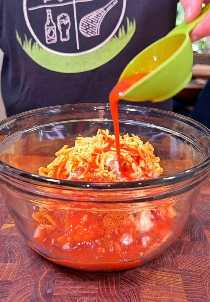 Buffalo Chicken Shotgun Shells during preparation.