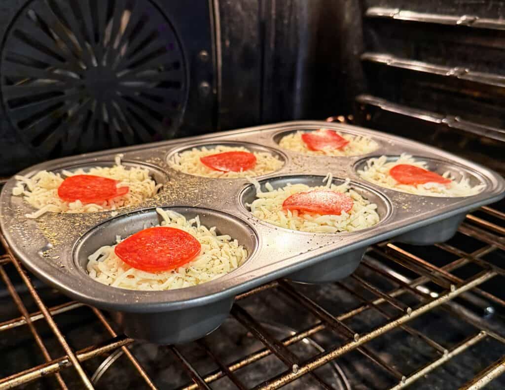 Pepperoni pizza biscuit muffins.